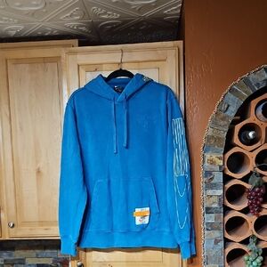 Nike Sportswear Club Fleece Drip Hoodie Sweatshirt Long Sleeve Blue White Yellow